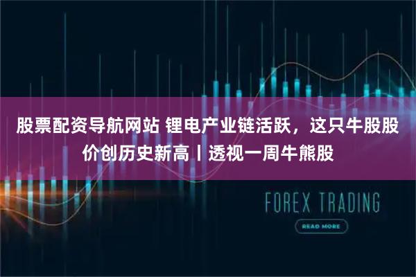 股票配资导航网站 锂电产业链活跃，这只牛股股价创历史新高丨透视一周牛熊股